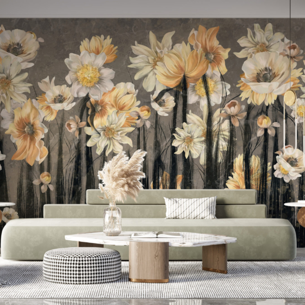 Fototapeta Květiny na černých stoncích