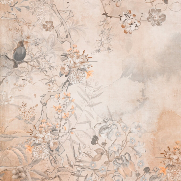 Nástěnná malba Květiny a ptáci