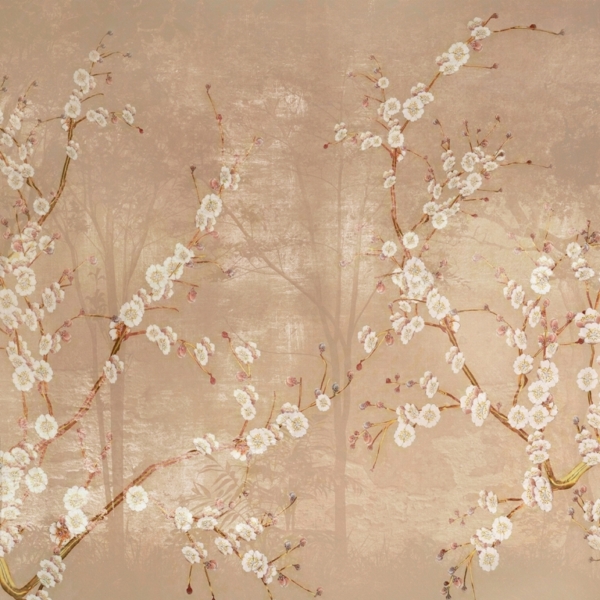 Nástěnná malba Květiny v hnědé