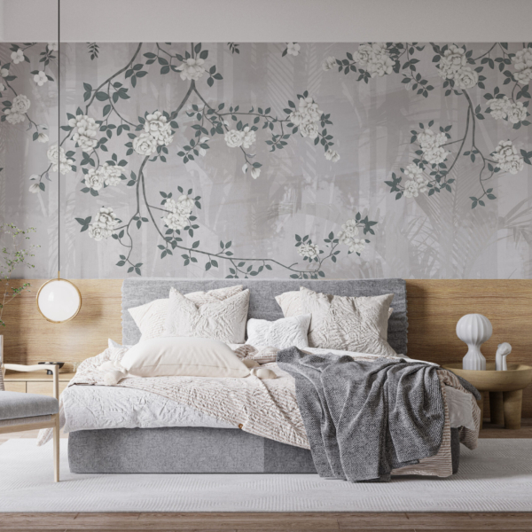Nástěnná malba Kvetoucí šedá