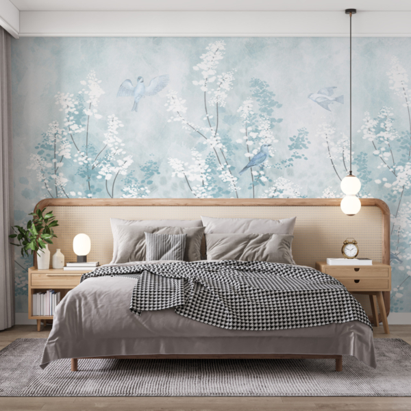 Nástěnná malba Květiny Bílá