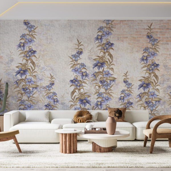 Nástěnná malba Kvetoucí vinná réva na zdi