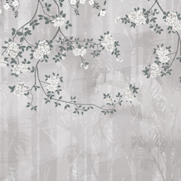 Nástěnná malba Kvetoucí šedá