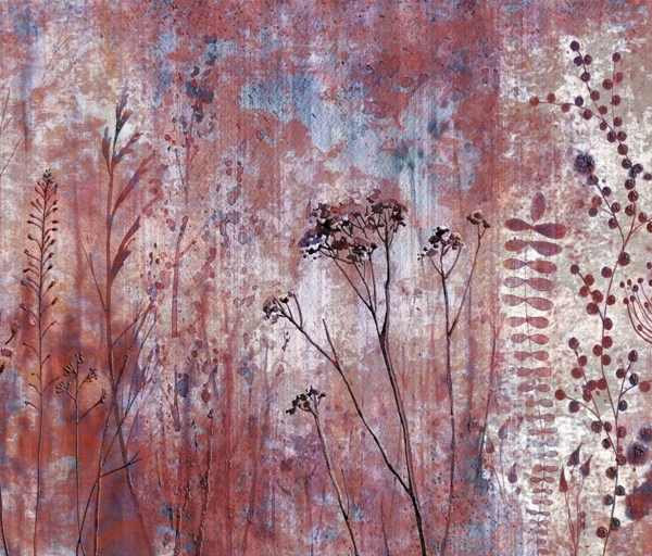 Nástěnná louka v červené barvě