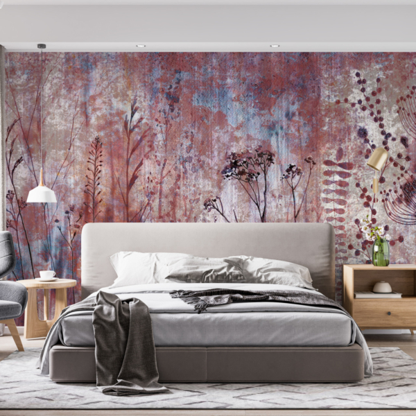 Nástěnná louka v červené barvě