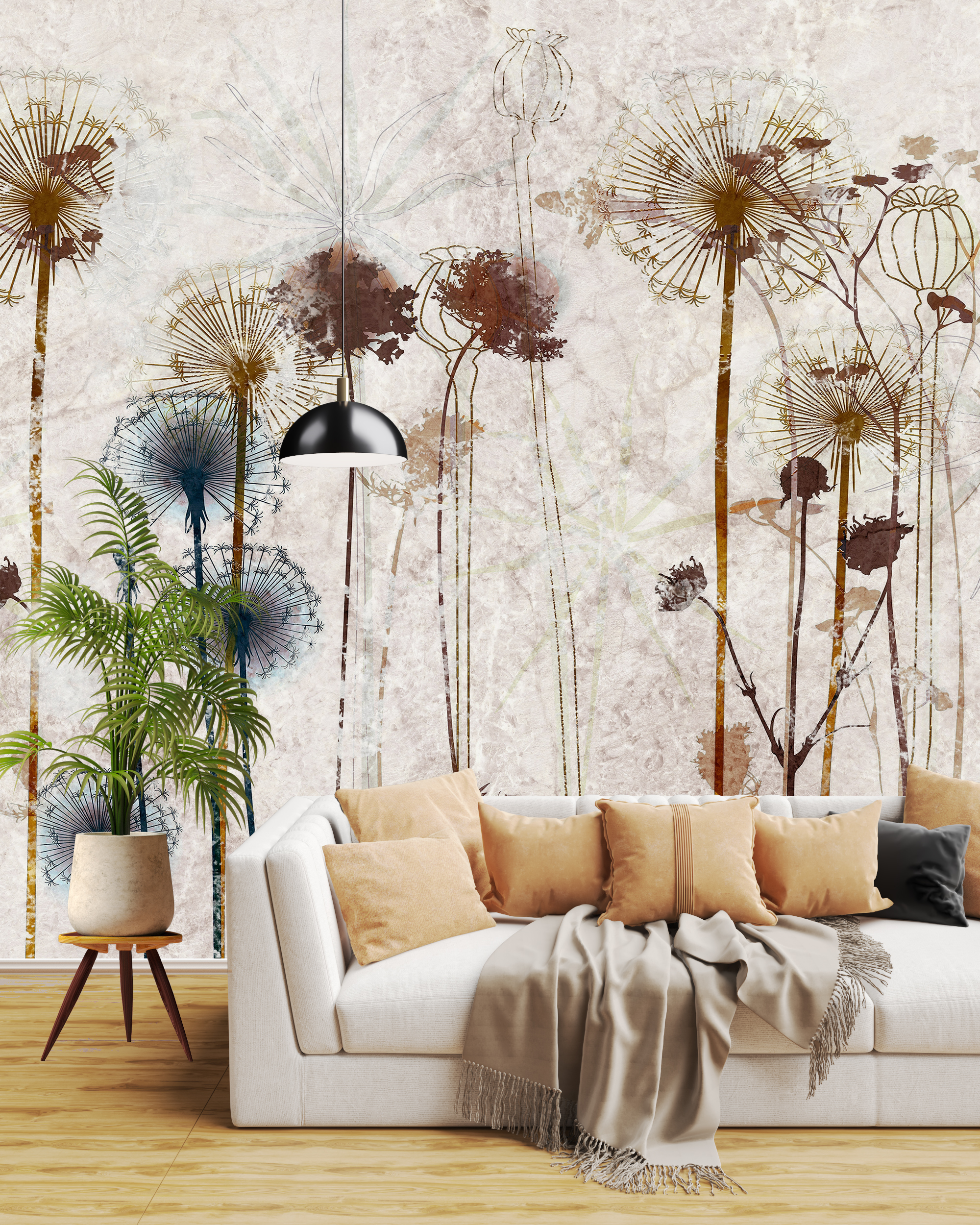 Nástěnná malba lesa plného blanokřídlých