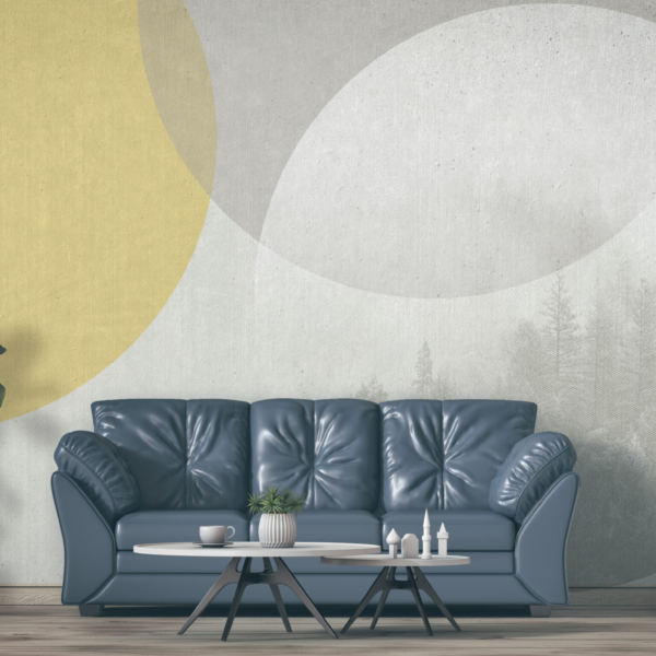 Nástěnná malba lesa uzavřeného v kruhu