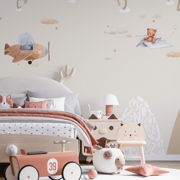 Nástěnná malba přeletu nad horami