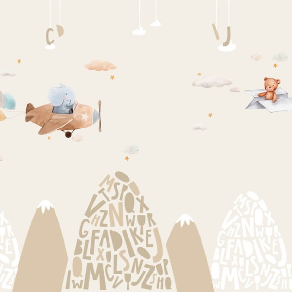 Nástěnná malba přeletu nad horami