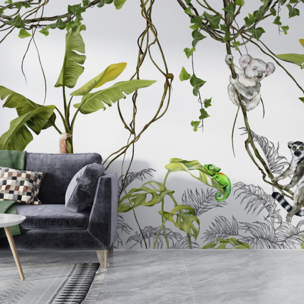 Nástěnná malba Lemur na Liana