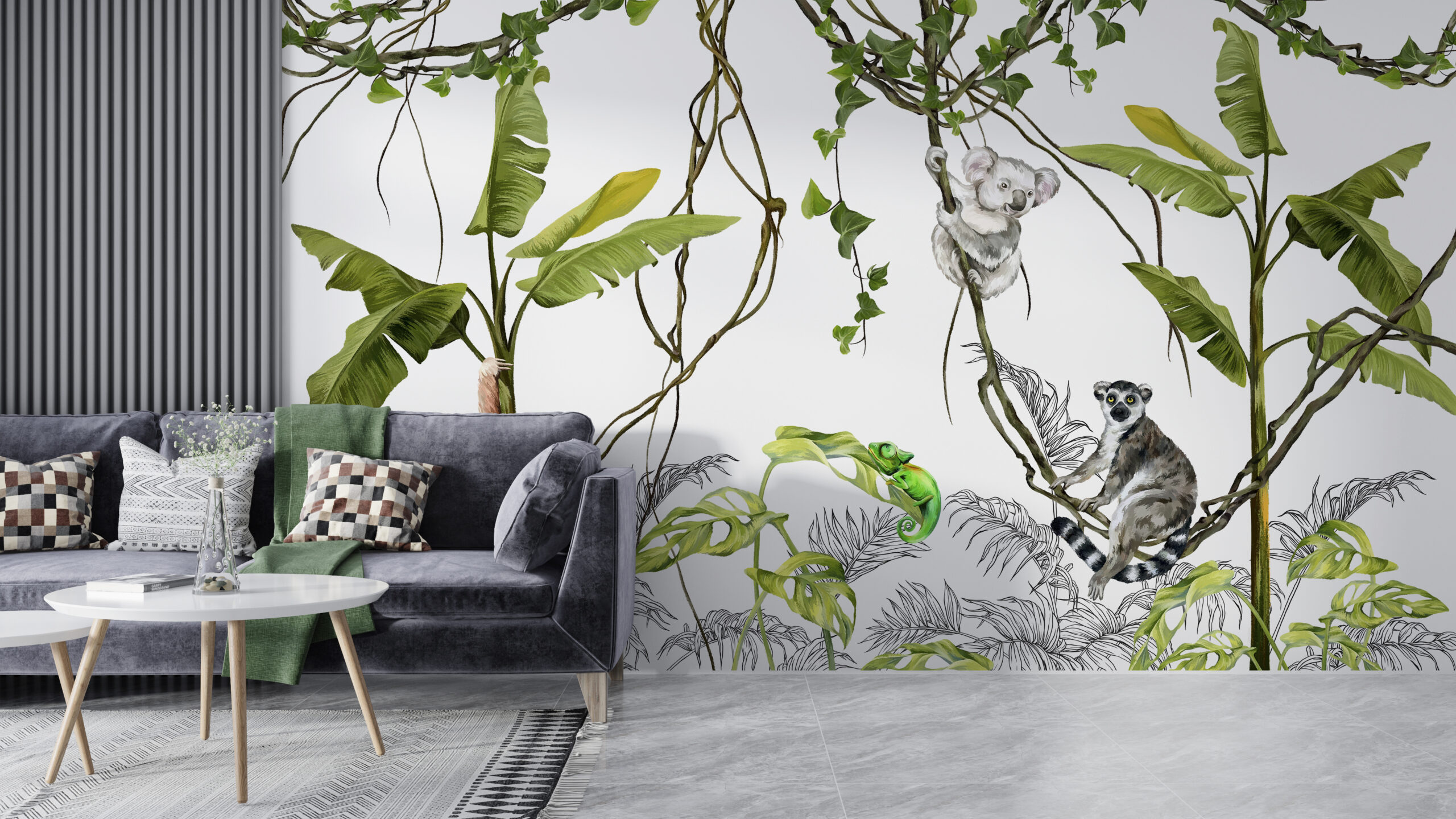 Nástěnná malba Lemur na Liana
