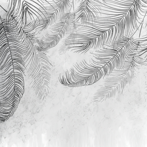 Nástěnná malba černých palmových listů