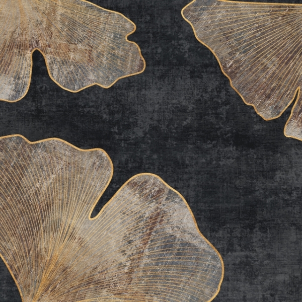 Nástěnná malba listů jinanu dvoulaločného