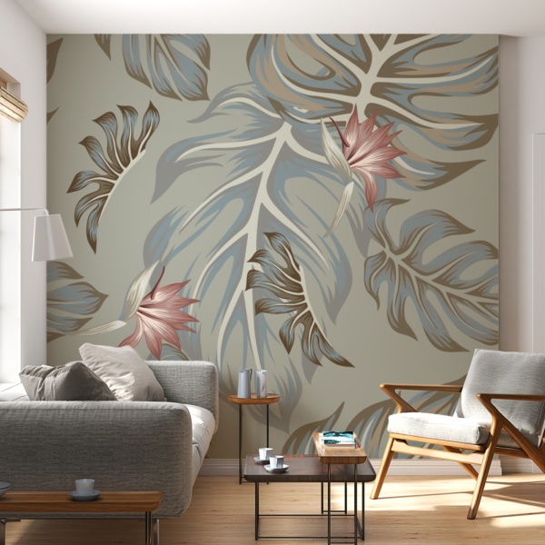 Nástěnná malba listů Monstera