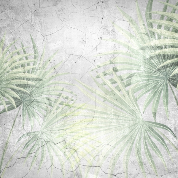 Nástěnná malba Listy na popraskané zdi