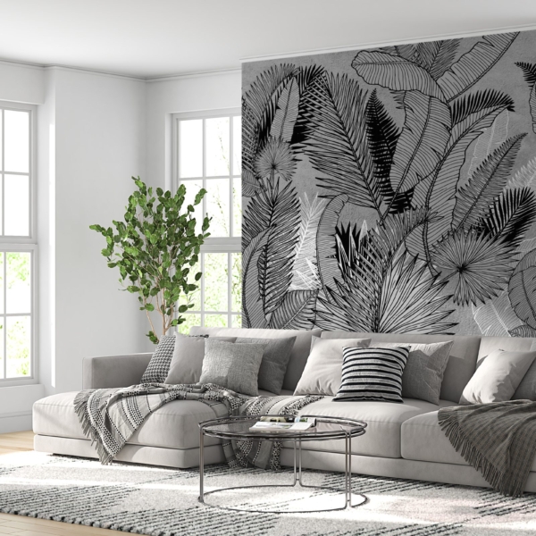 Tapety Listy na šedém pozadí