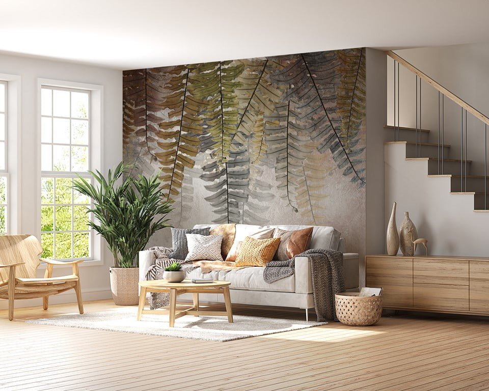 Nástěnná malba kapradinových listů