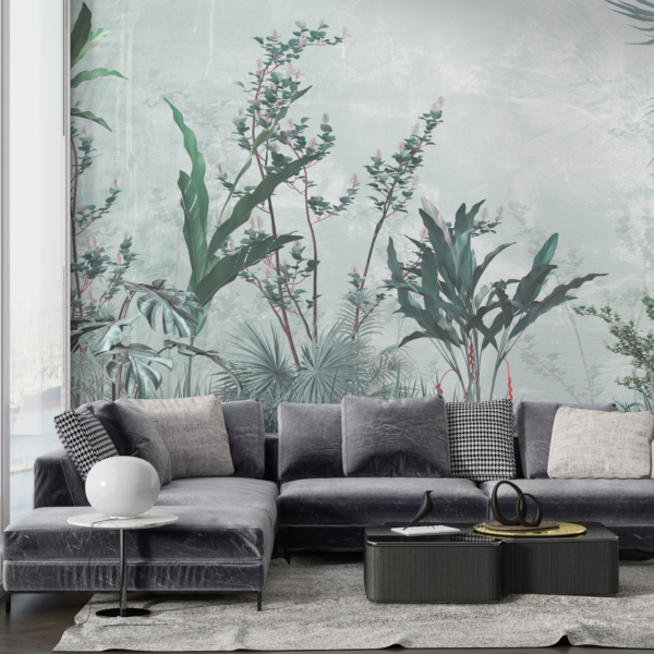 Nástěnná malba listů a travin