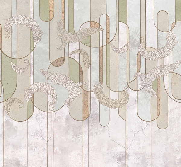 Fototapeta Listy v geometrickém vzoru