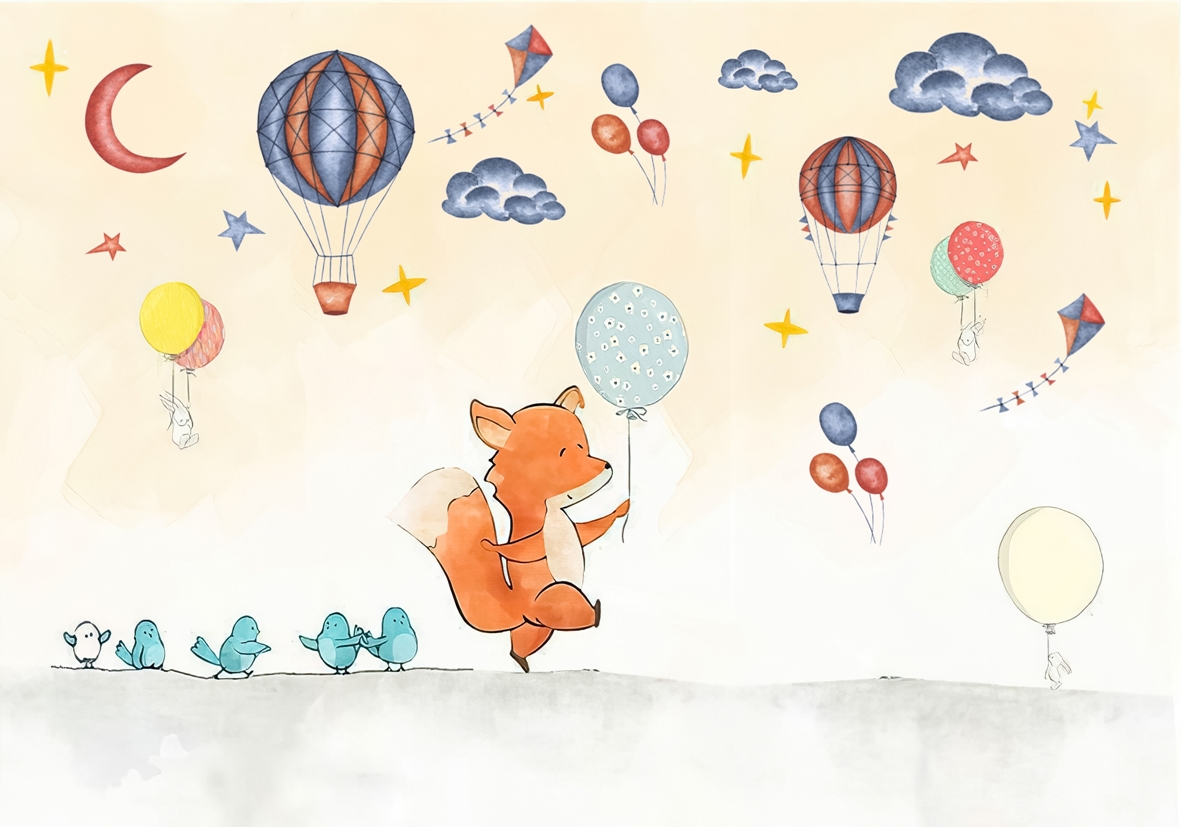 Fototapeta-Lisek-z-Balonikiem_2262363549-1