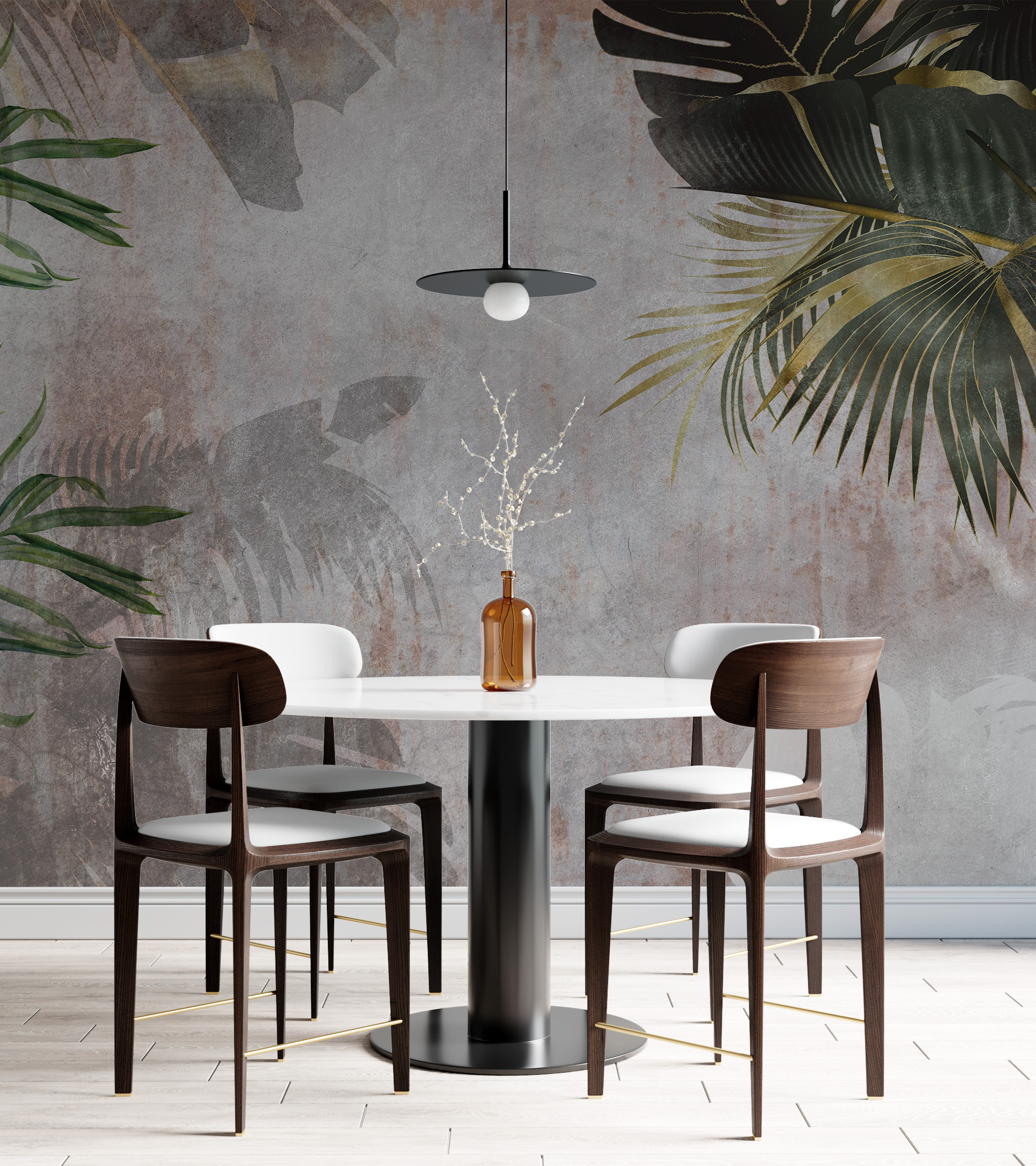 Nástěnná malba Zelené listy