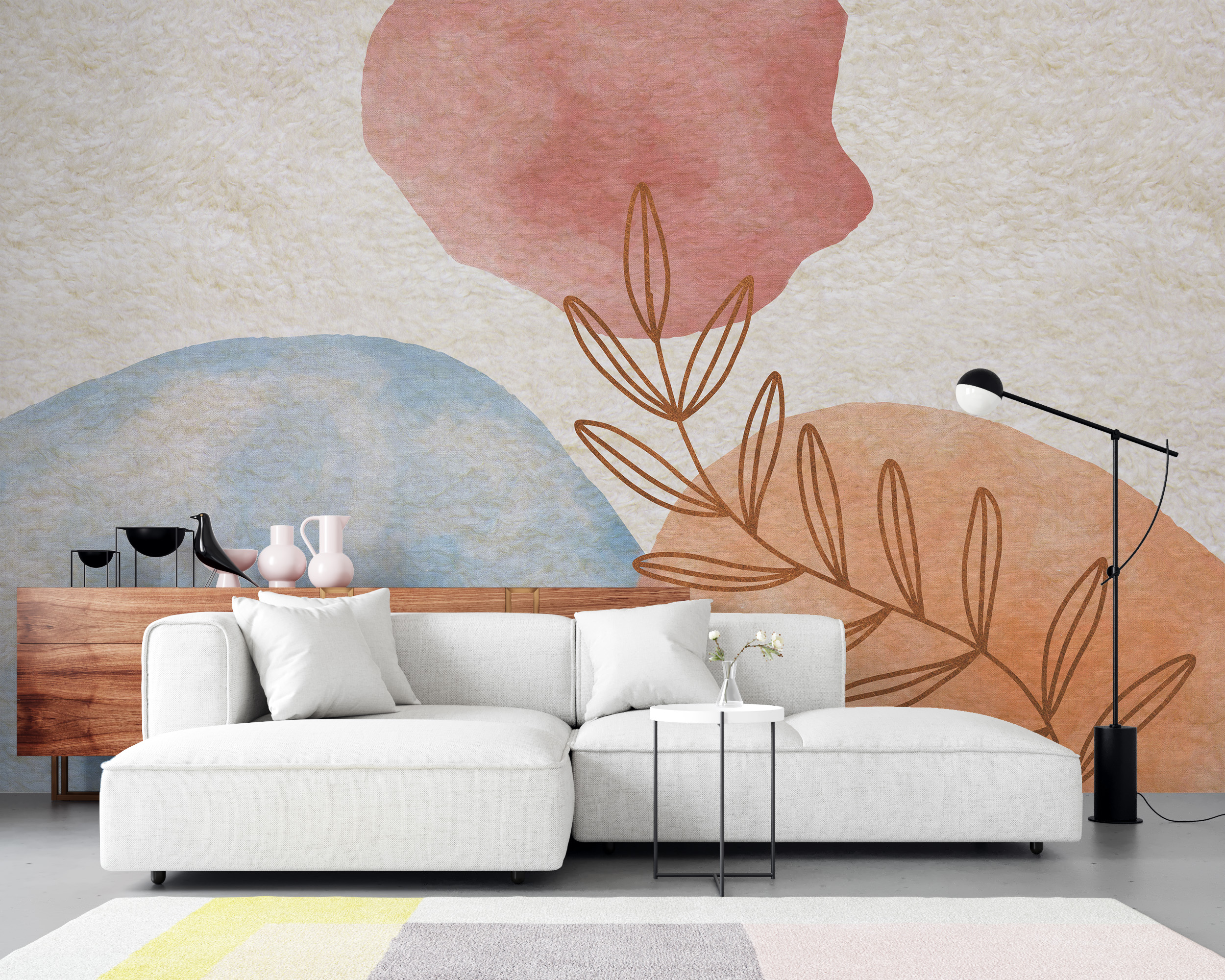 Nástěnná malba Listy a palmy