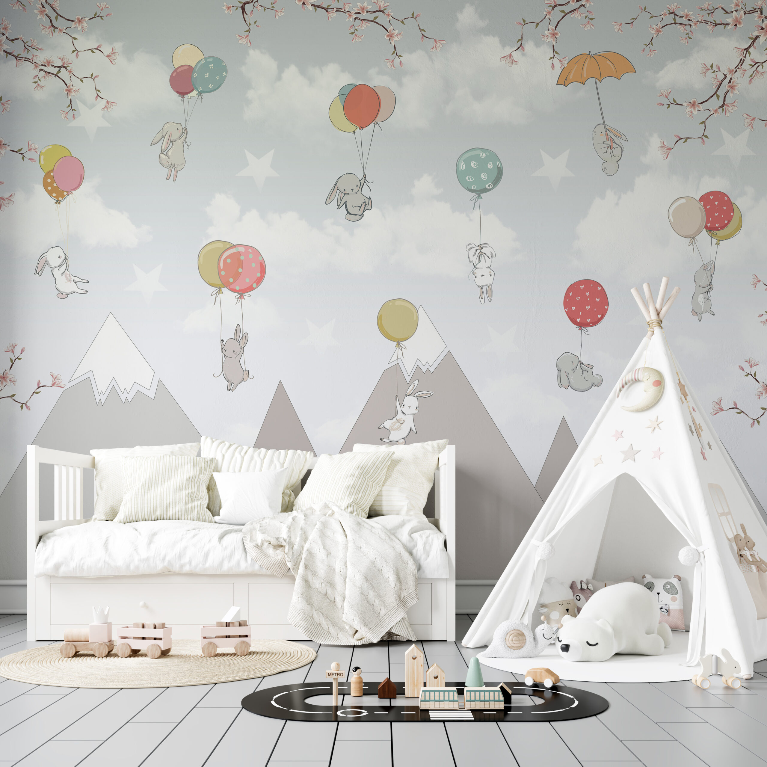 Nástěnná malba Přelet nad horami