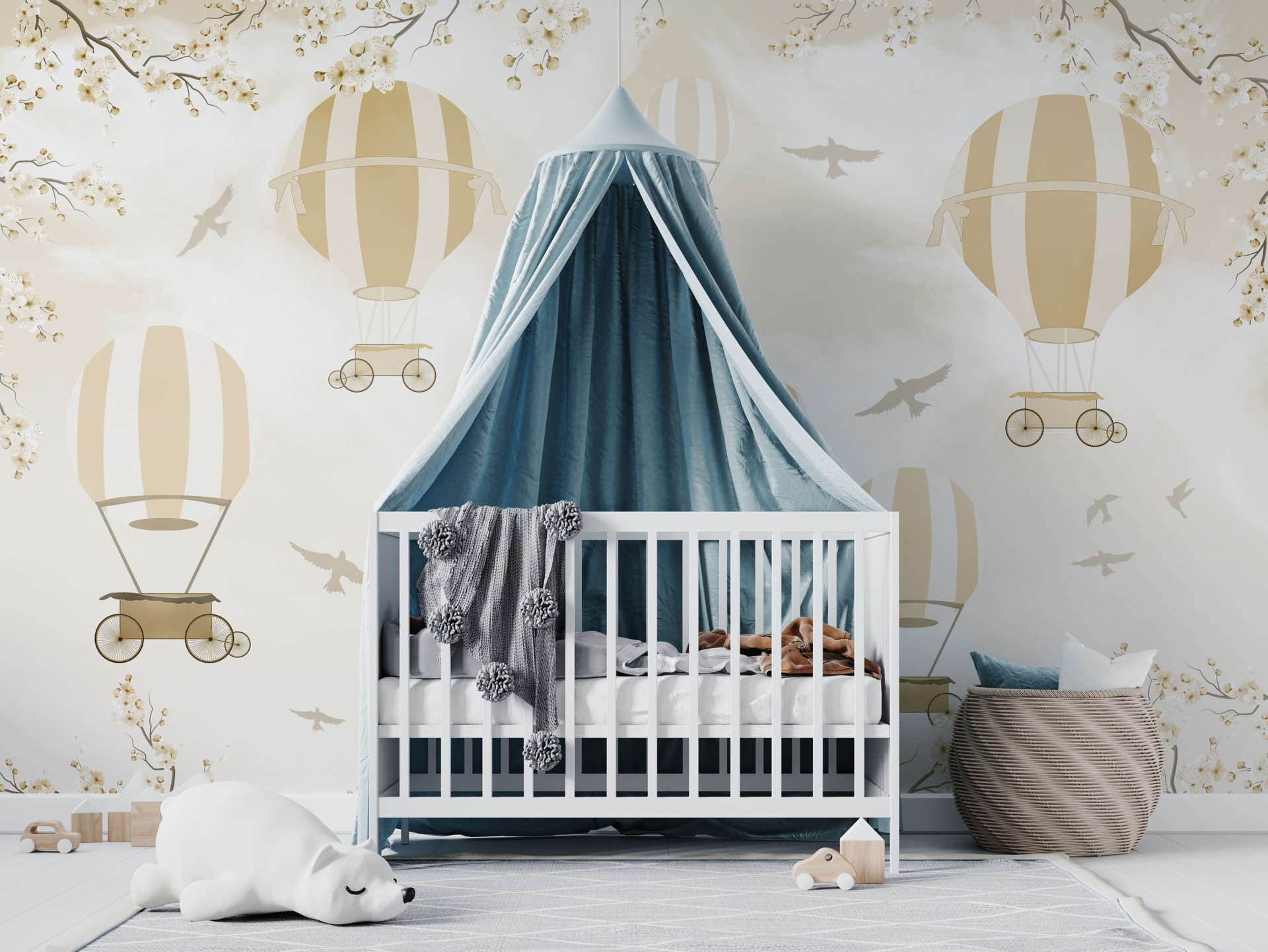 Nástěnná malba Let v třešňových květech