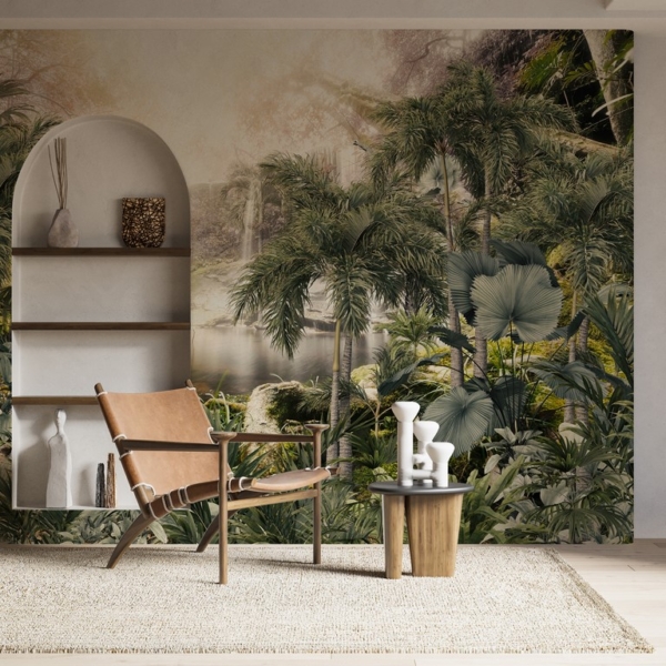 Nástěnný magický vodopád v tropické džungli