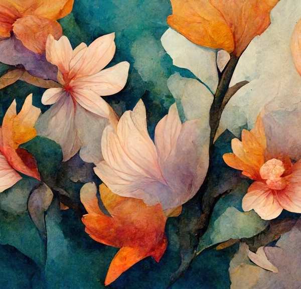 Nástěnná malba Malované květiny