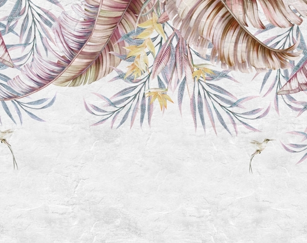 Nástěnná malba malovaných listů