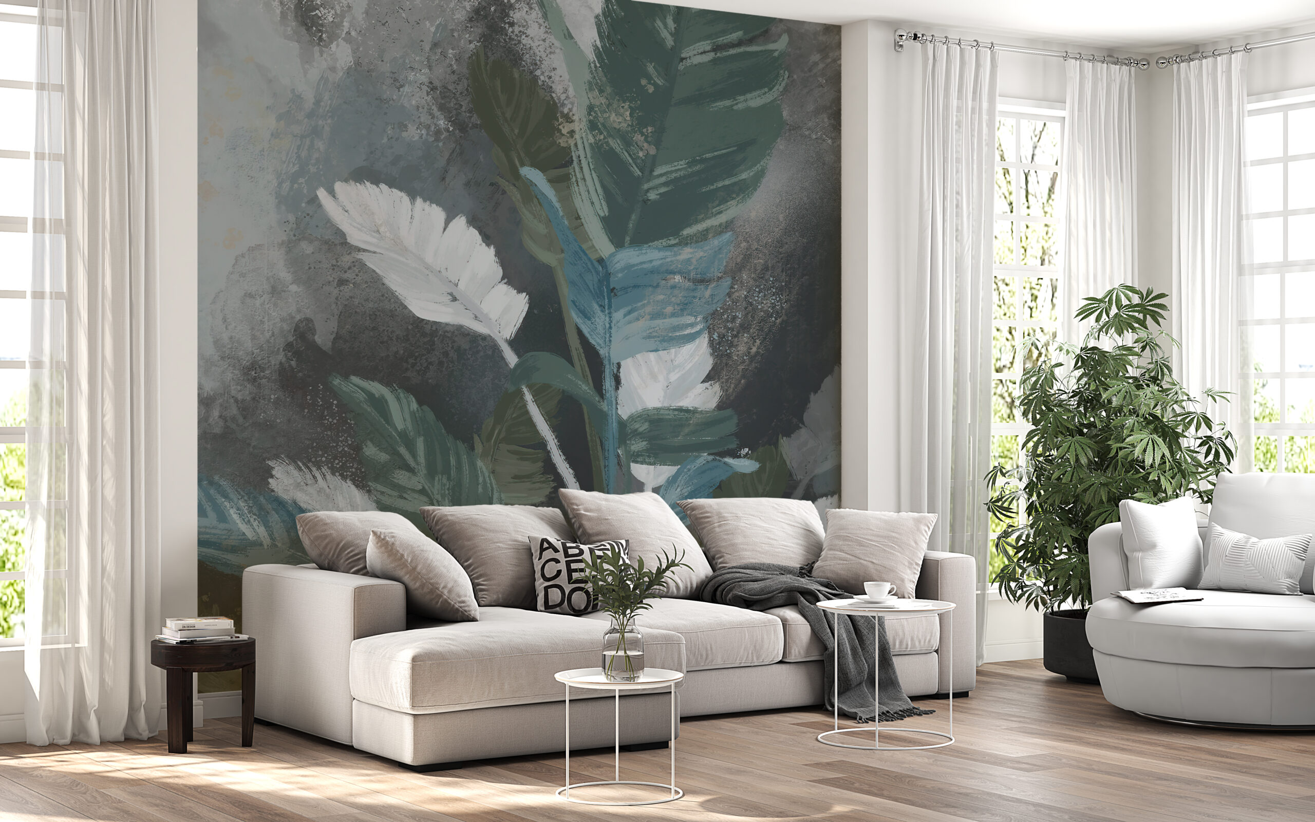 Nástěnná malba malovaných listů