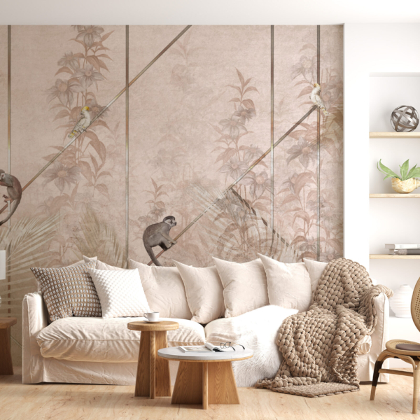 Nástěnná malba opic ve vzorech