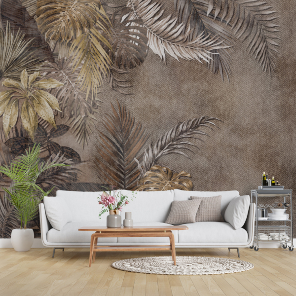 Nástěnná malba z materiálu kapradinových listů