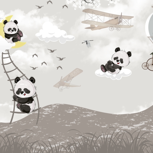 Nástěnná malba Medvědi v oblacích