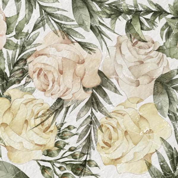 Nástěnná malba malovaných růží