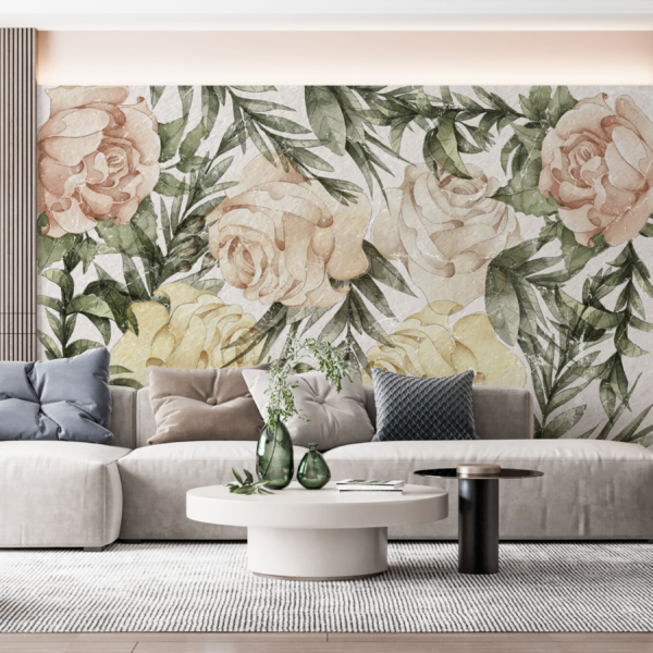 Nástěnná malba malovaných růží