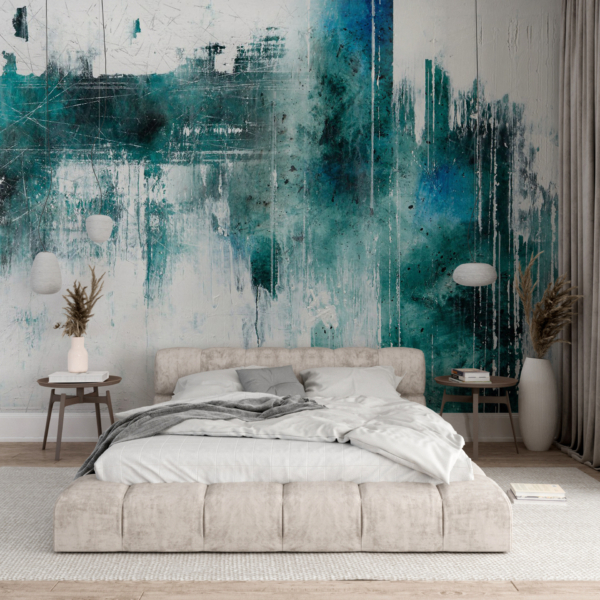 Nástěnná malba v modrém rohu