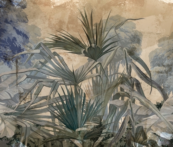 Nástěnná malba Modrý strom v tropech