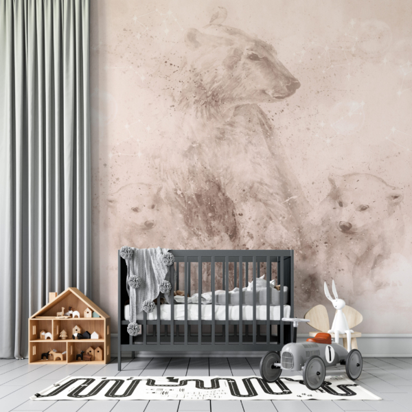 Nástěnná malba medvědí rodiny