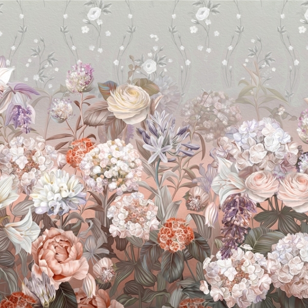 Nástěnná zahrada plná květin