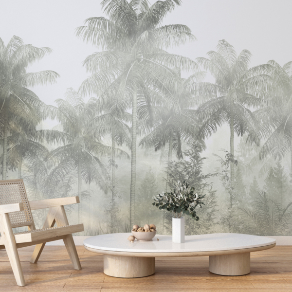 Nástěnná malba palem a mlhy