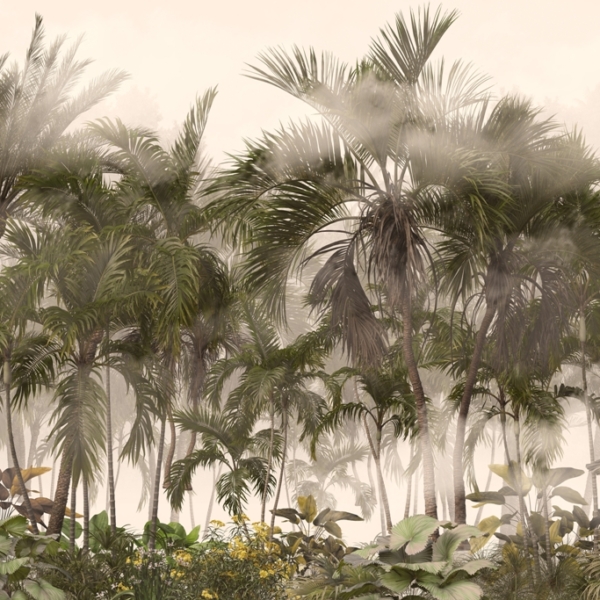 Nástěnná malba palem v džungli