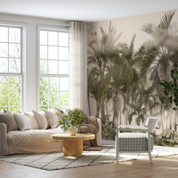 Nástěnná malba palem v džungli