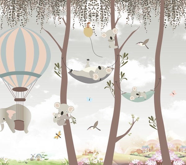 Fototapeta Panda na houpací síti pro děti