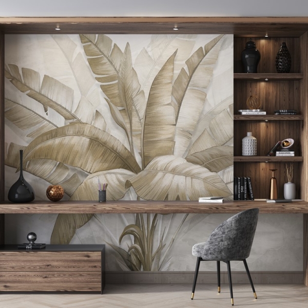 Nástěnná malba banánového listu
