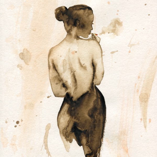 Nástěnná malba ženských zad