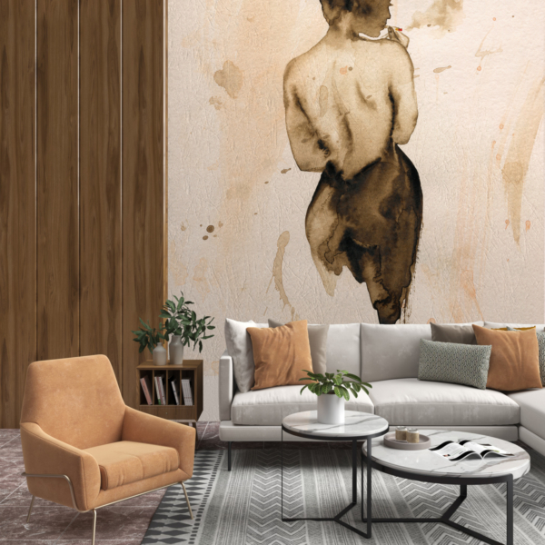 Nástěnná malba ženských zad