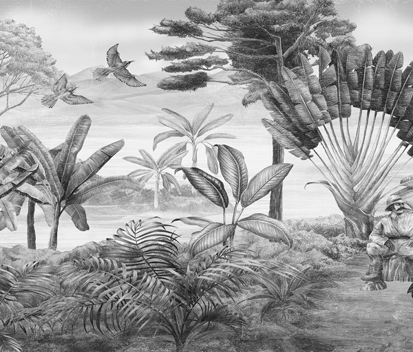 Nástěnná malba Cestovatelé v tropech