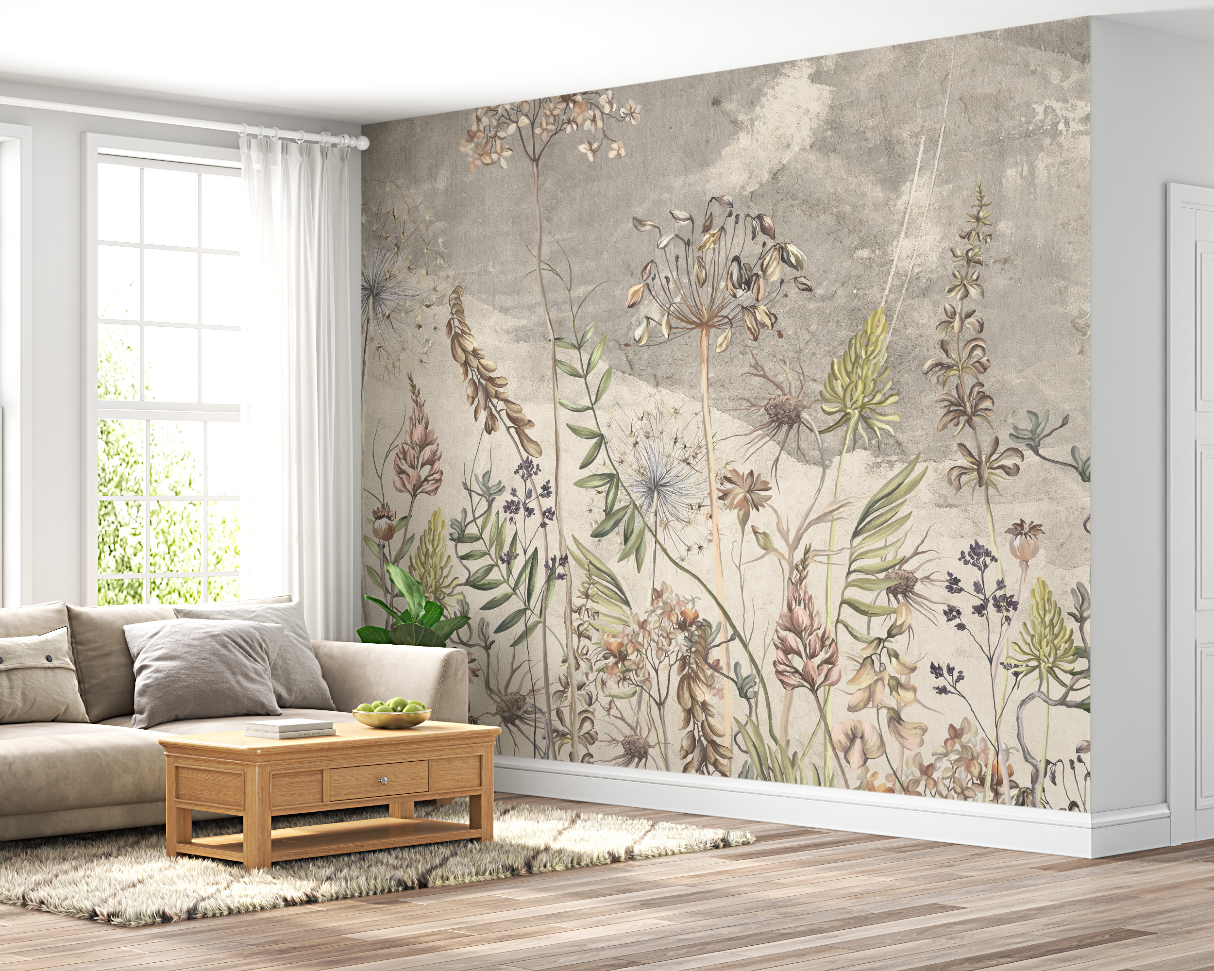 Nástěnná malba Polní květiny